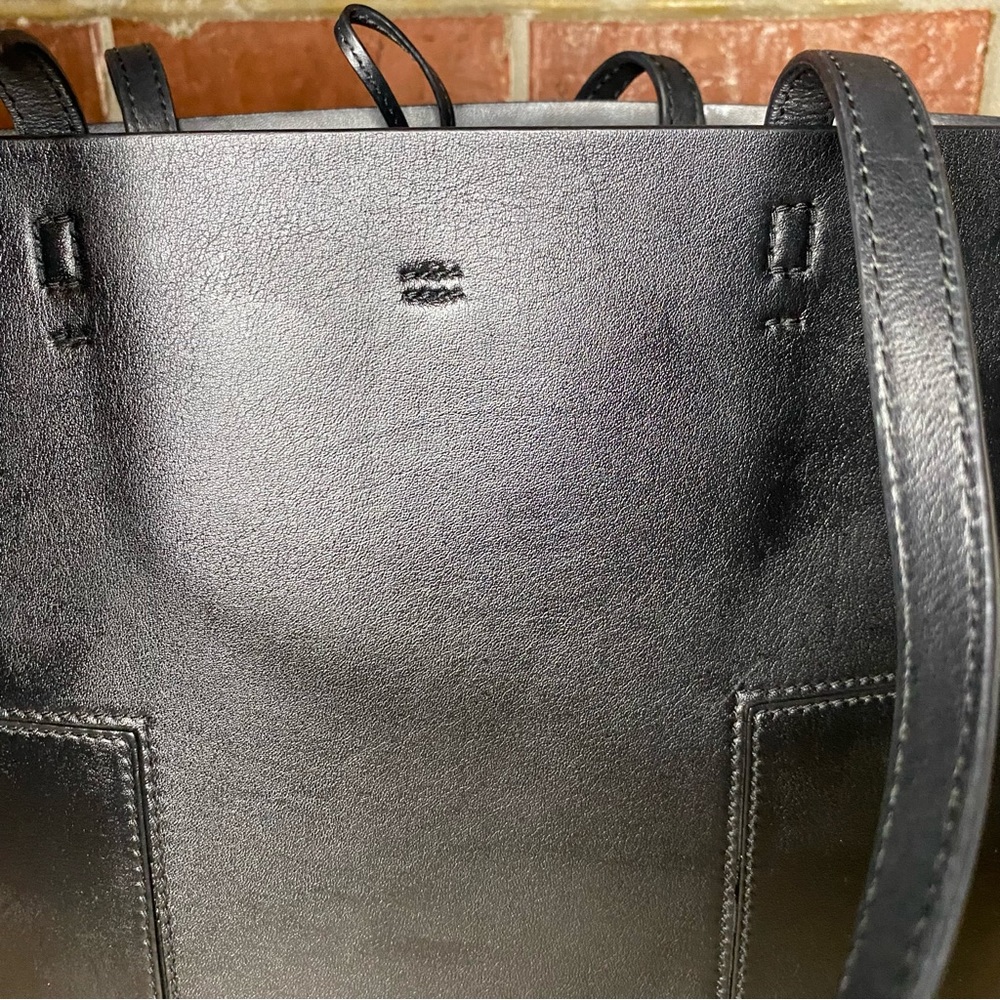 Tory Burch Block-T Leather Tote Bag Black - Picture 8 of 13